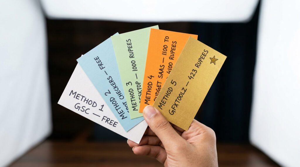 5 methods cheap keyword rank tracker 2026 — from free to 423 rupees comparison India