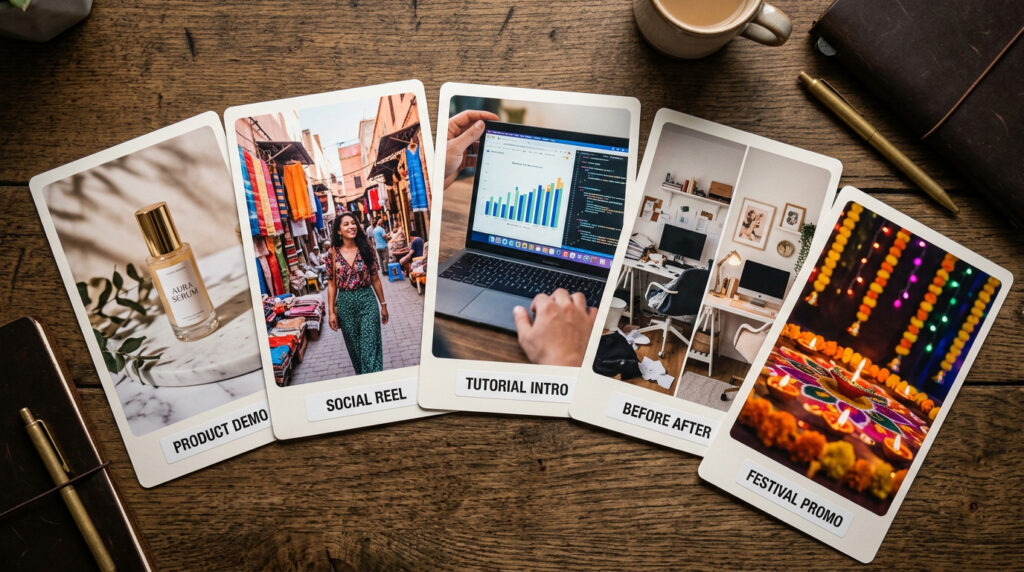 5 video types with kling AI video generator — product demo reel tutorial festival prompts 2026