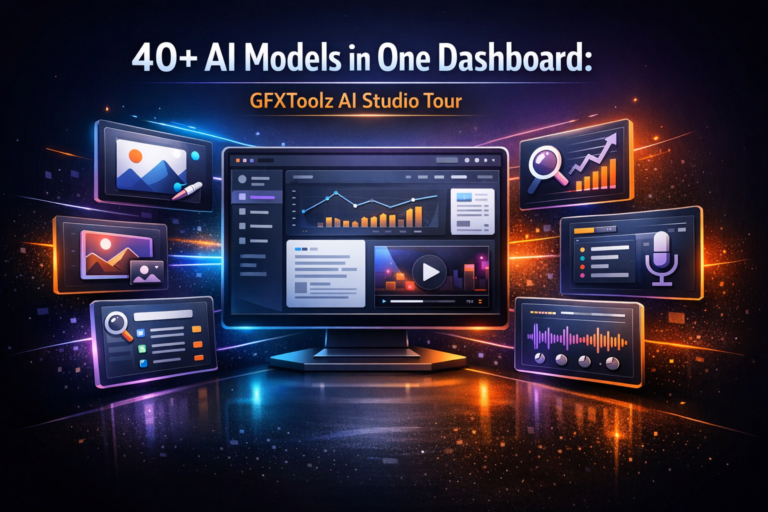 GFXToolz AI Studio 2026 — 40 plus AI models and 146 tools in one dashboard India