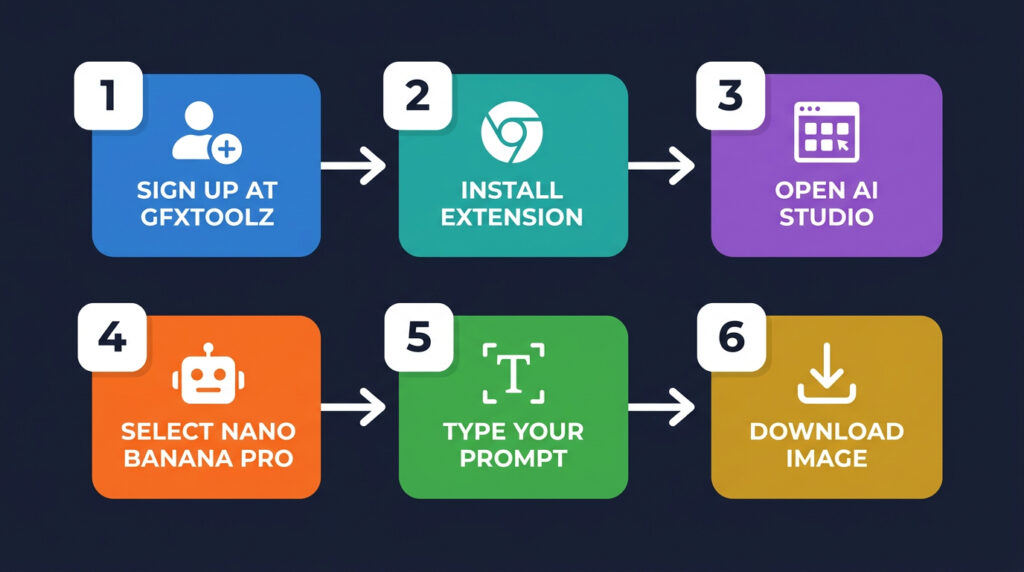 how to access nano banana AI on GFXToolz — 6 step setup guide for AI image generation