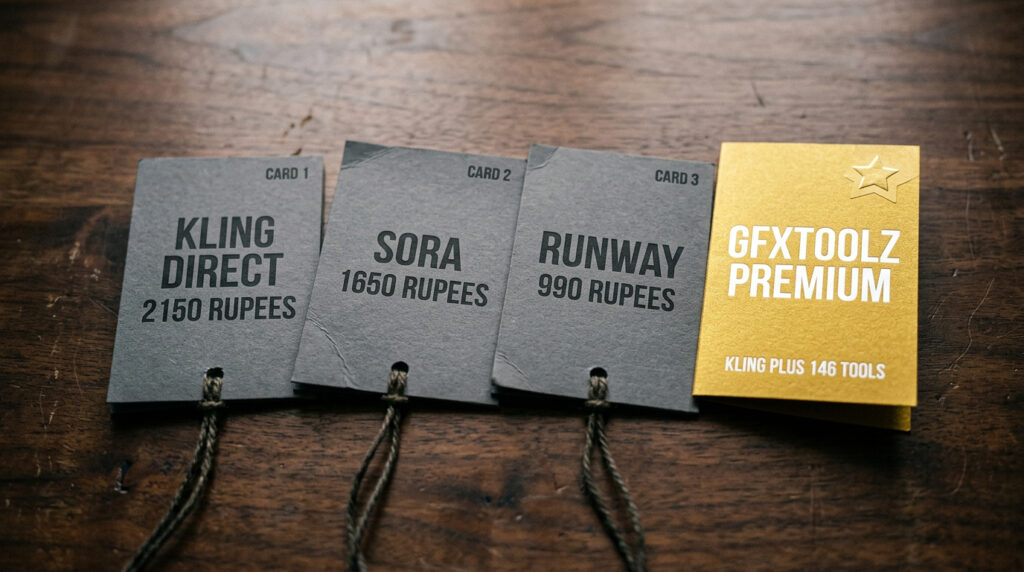 kling AI video generator cost comparison India 2026 — GFXToolz vs Sora vs Runway pricing