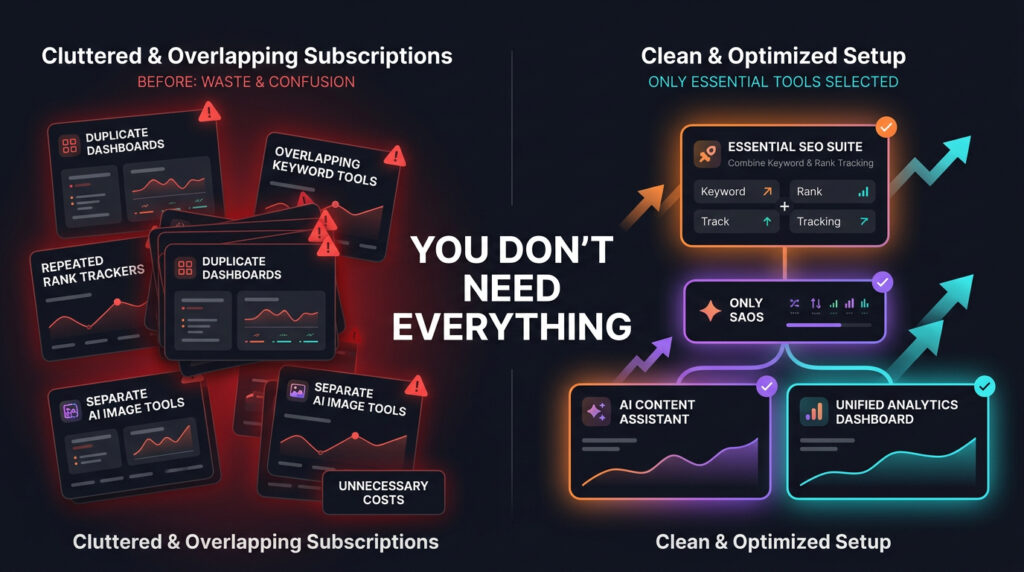 seo tools freelancers don't need 2026 — avoid subscription overlap save money