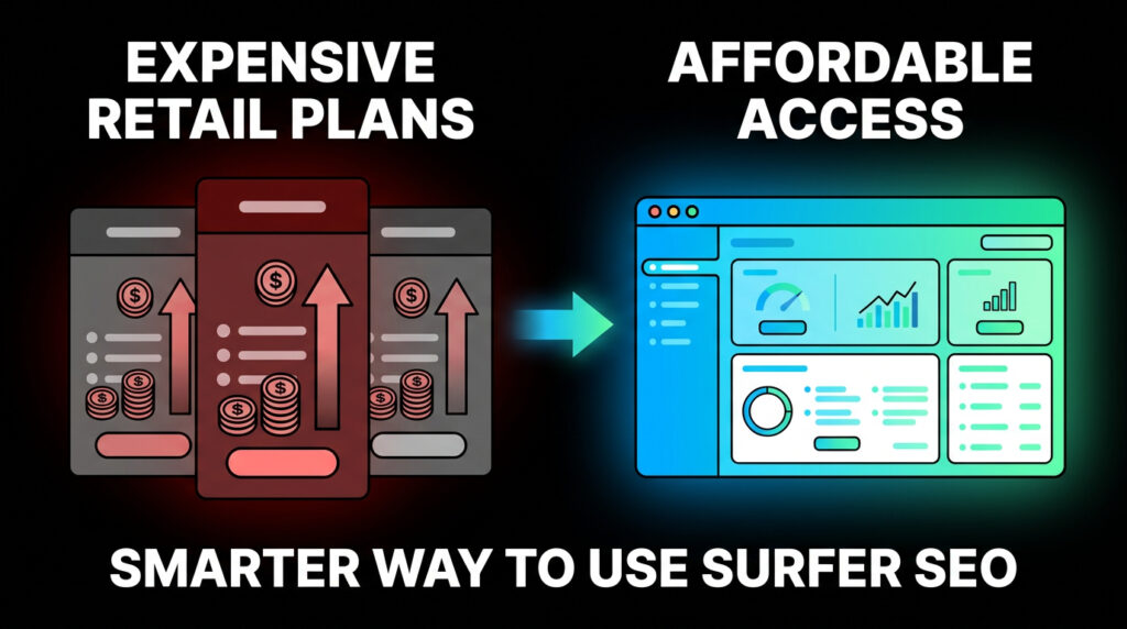 Affordable access to Surfer SEO illustration