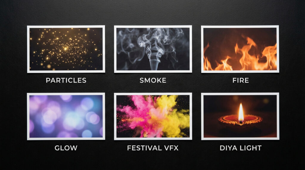 wan 2.2 built in VFX effects — fire smoke particles glow festival effects no After Effects needed